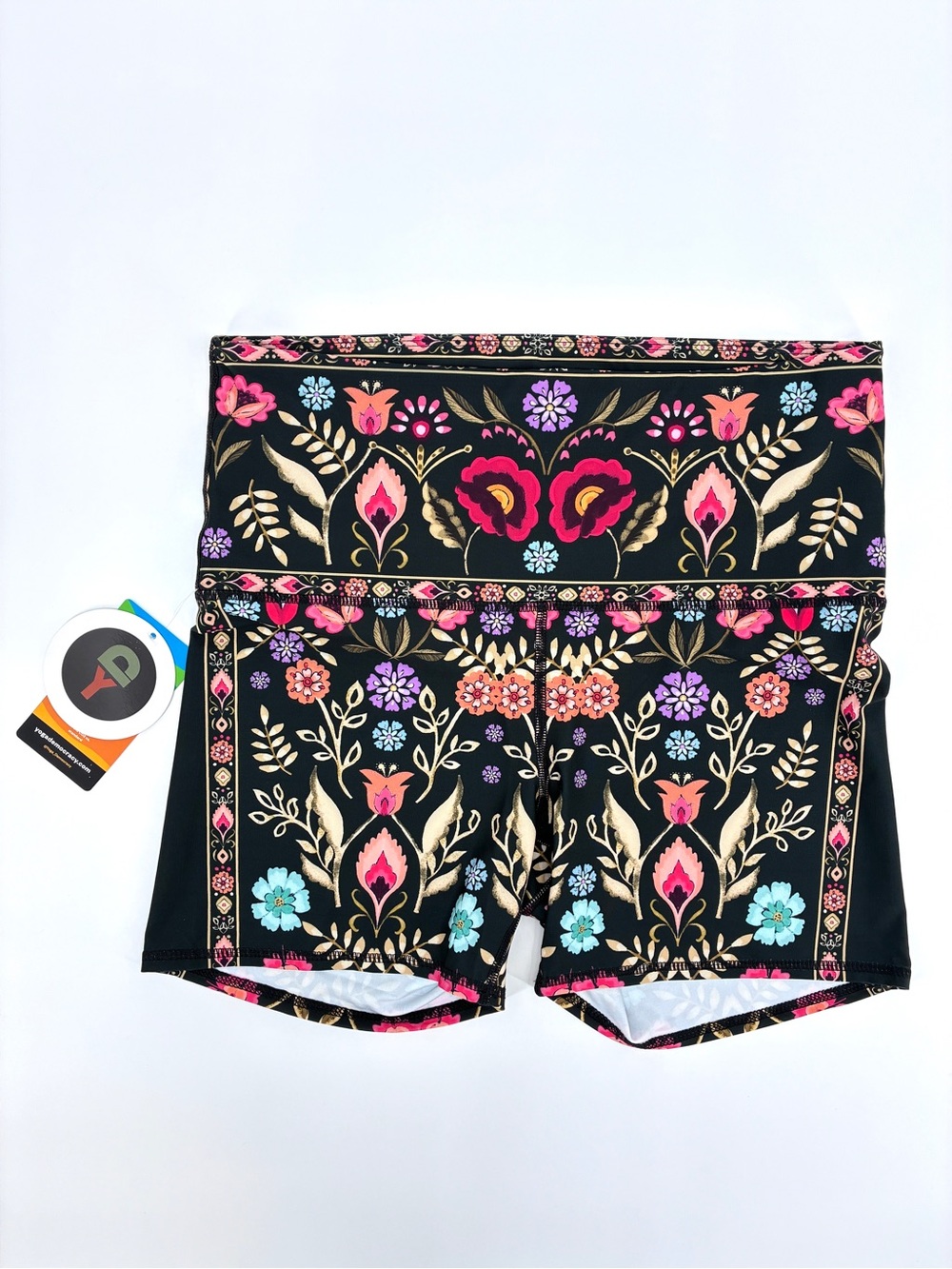 Yoga Democracy Rustica Floral Garden Joey Sustainable Athletic Shorts Large NWT